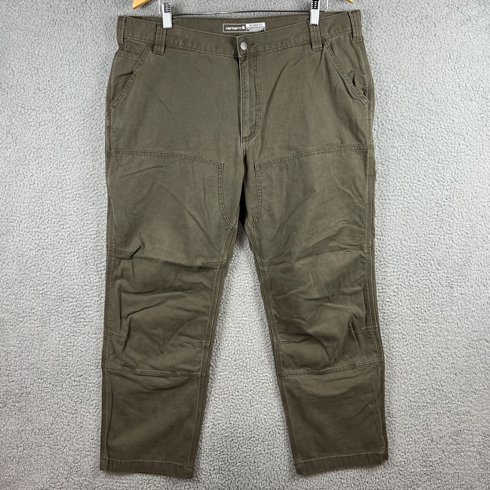 Carhartt‎ Pants Mens 40x30 Green Relaxed Fit Double Knee Work Pants 102802-217